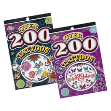 Temporary Tatto Book - 200 Piece, Assorted